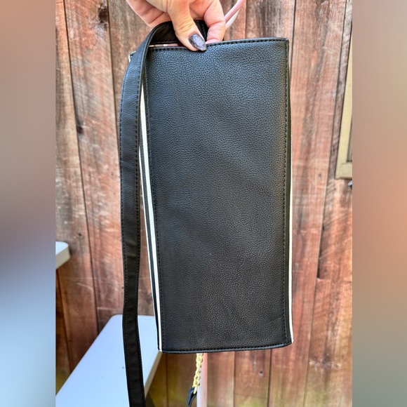 Betsey Johnson Be Mine Stripe Black White Satchel - Picture 3 of 12